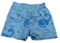 Modré bavlnené kraťasy s dinosaurami M&S