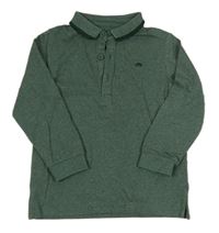 Khaki melírované polo triko s výšivkou Matalan