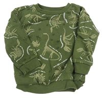 Khaki mikina s kostrami dinosaurů Primark