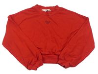 Červená crop mikina so srdiečkom H&M