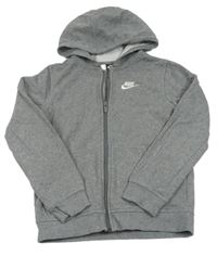 Šedá propínací mikina s kapucí Nike
