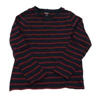 Tmavomodro-rubínové pruhované triko Kiabi