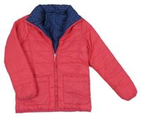 Fuchsiová šusťáková zimní oboustranná bunda Tchibo