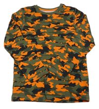 Khaki-oranžovo-černé army triko Urban