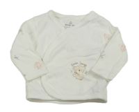 Bílé žebrované zavinovací triko s koalou 