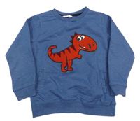 Tmavomodrá mikina s dinosaurom M&Co