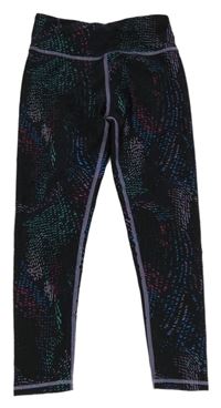 Černo-barevné vzorované sportovní legíny M&S