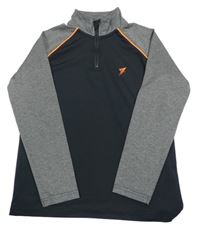Černo-šedé funkční triko s potiskem Primark