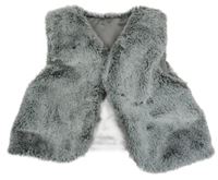 Sivá kožušinová podšitá vesta George