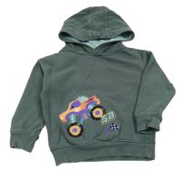 Khakišedá mikina s monster truckem a kapucňou M&S