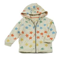 Smetanovo-farebná prepínaci mikina s hviezdami a kapucňou M&S