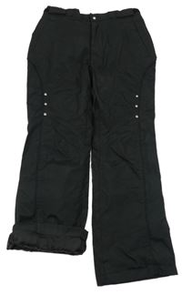 Černé šusťákové zateplené kalhoty