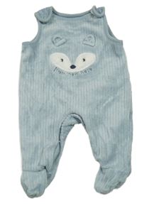 Světlemodré žebrované sametové dupačky s ňufáčikom  C&A