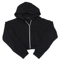 Čierna prepínaci crop mikina s kapucňou Terranova