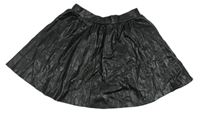 Čierna koženková plisovaná sukňa C&A