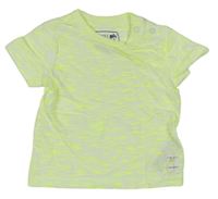 Bielo-neónově zelené žíhané tričko zn. Mothercare