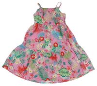 Svetloružová -farebné kvetované šaty Matalan