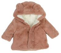 Ružová kožušinová zateplená bunda s kapucňou Nutmeg