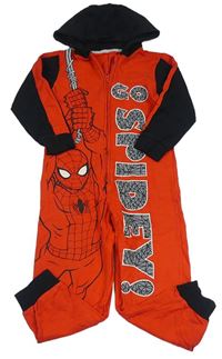 Červeno-čierna tepláková kombinéza so Spidermanem a kapucňou George