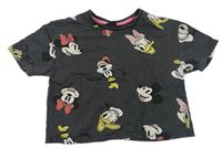 Sivé crop tričko s Minnií Disney