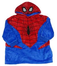 Tmavomodro-červená chlpatá oversize mikina s kapucí - Spider-man Primark