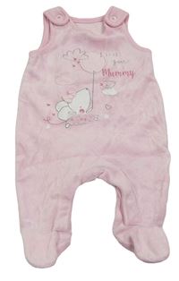 Světlerůžové sametové dupačky s myškou Mothercare