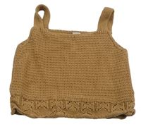 Béžový pletený crop top Tu