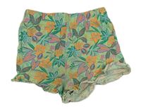 Svetlozelené kvetované bavlnené kraťasy Primark