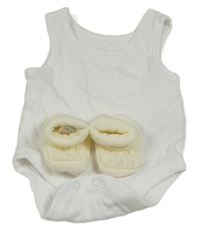 2set - Bílé body + smetanové bačkůrky Nutmeg