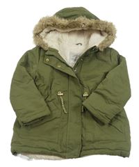 Khaki šusťáková zimní parka s kapucí George