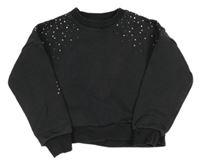 Tmavosivá crop mikina s kamienkami F&F