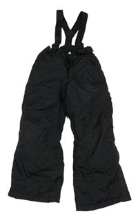 Černé šusťákové zateplené funkční oteplovačky s kšandami Sport 