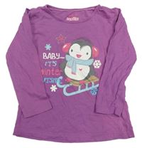 Lila tričko s tučňákem Lupilu