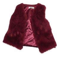 Červená kožušinová podšitá vesta Lilax