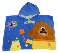 Modré froté pončo Hej, Hafí s kapucí 
