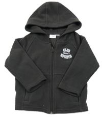 Šedá fleecová propínací mikina s nápisem a kapucí Impidipmi