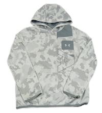 Bielo-sivá vzorovaná funkčná športová mikina s kapucňou Under Armour
