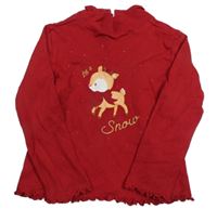 Červené triko se srnkou a rolákem Blukids