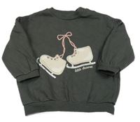 Tmavosivá oversize mikina s bruslemi H&M