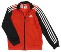 Červeno-černá propínací sportovní mikina s logem Adidas