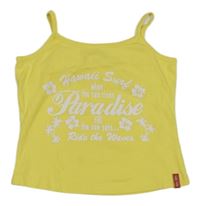 Žlutý crop top s nápisy C&A