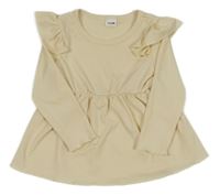 Smotanová rebrovaná tunika s volánikmi