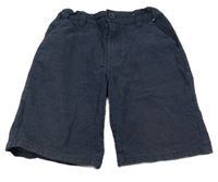 Tmavomodré bodkované plátenné chino kraťasy Denim