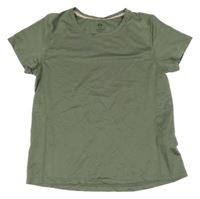 Khaki děrované športové tričko H&M