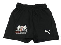 Čierne športové kraťasy s nápisom a logom Puma