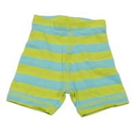 Světlemodro-limetkové pruhované kraťasy H&M