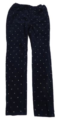 Tmavomodré menšestrové tregíny so srdiečkami H&M