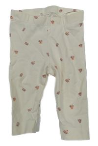 Smotanové kvietkovane legíny H&M