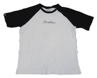 Bielo-čierne tričko s nápisom Besiktas