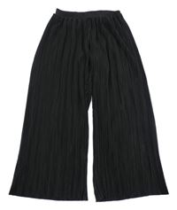 Čierne rebrované wide leg ľahké nohavice H&M